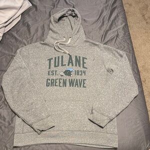 League Gray and Green Tulane Hoodie